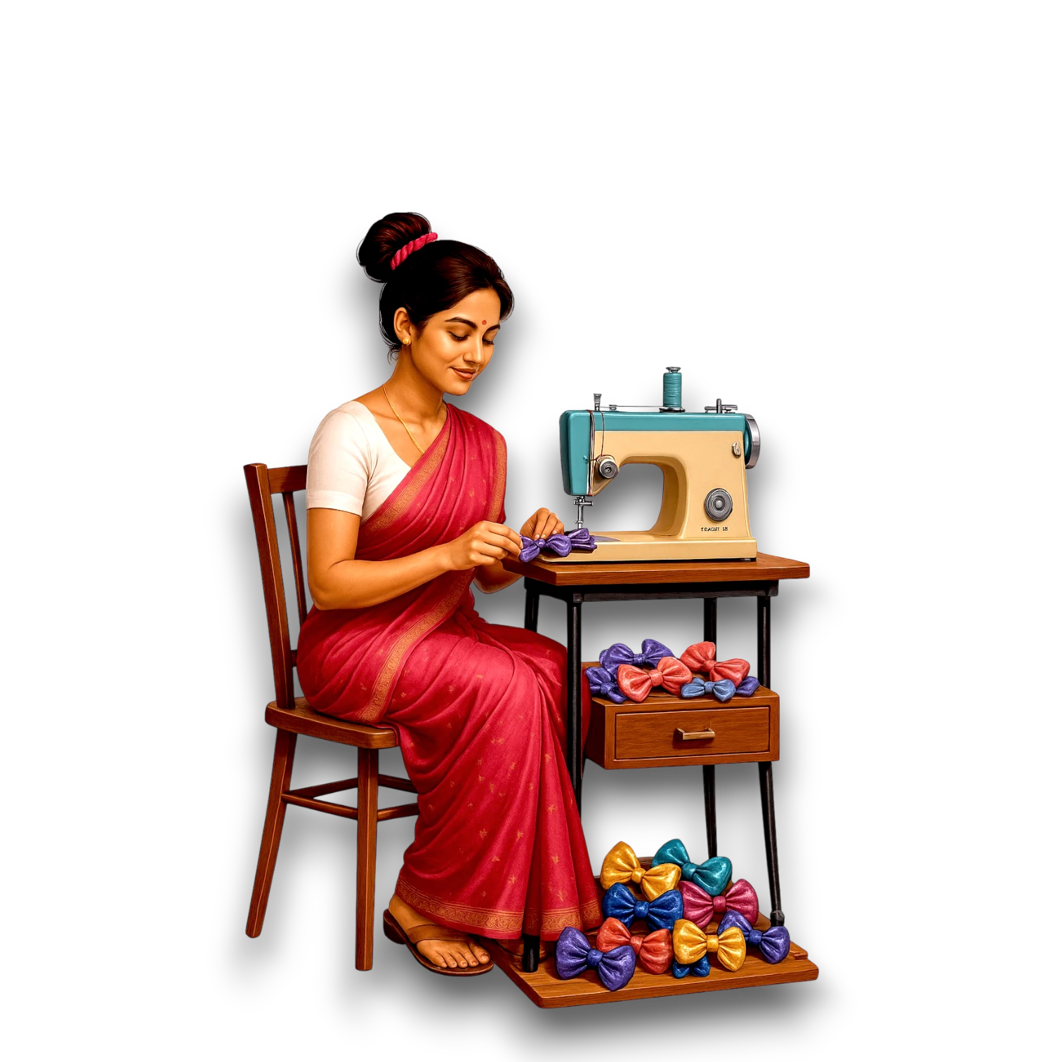 Lady Stitching