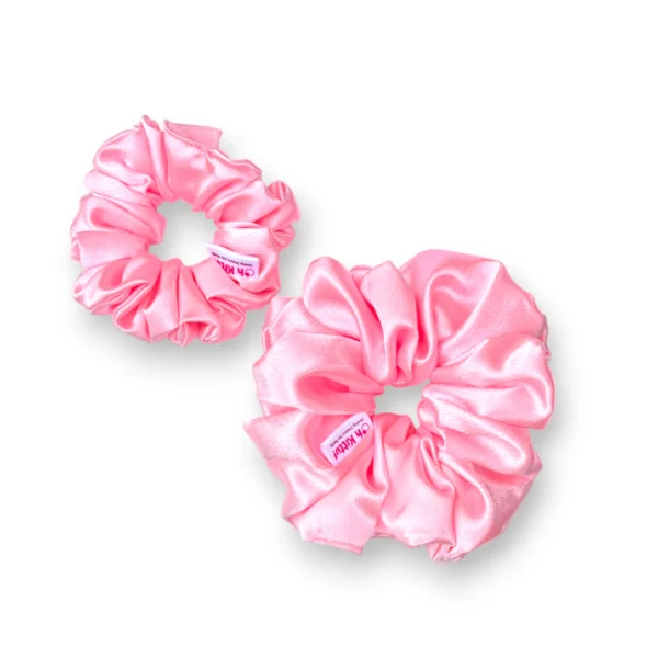 cotton candy satin scrunchie