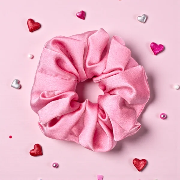 white satin scrunchie