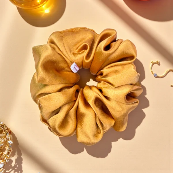 white satin scrunchie