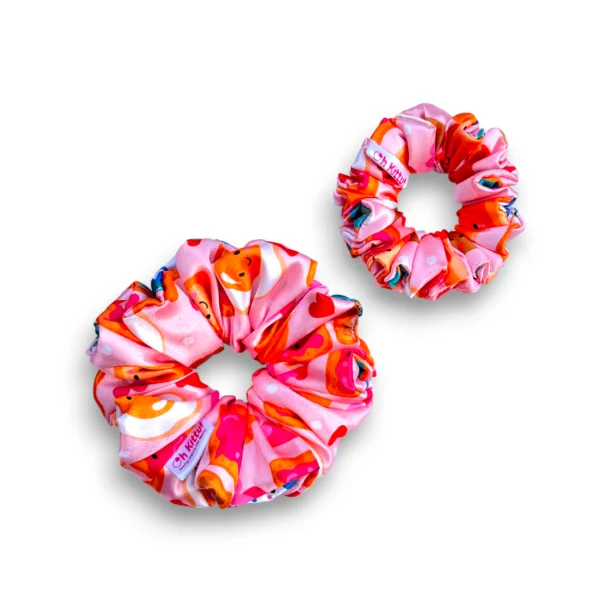 cartoon dessert print scrunchie