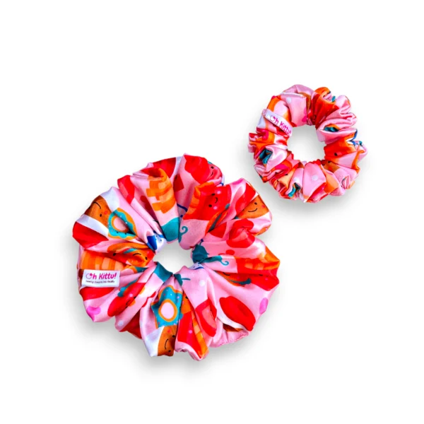 cartoon dessert print scrunchie