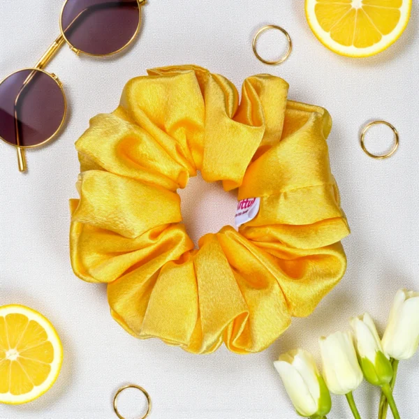 white satin scrunchie
